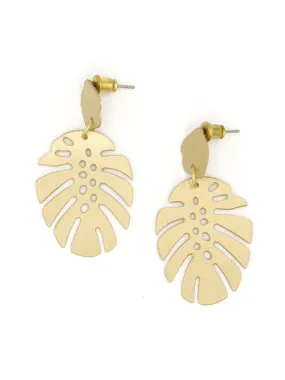 Monstera Stud Earrings