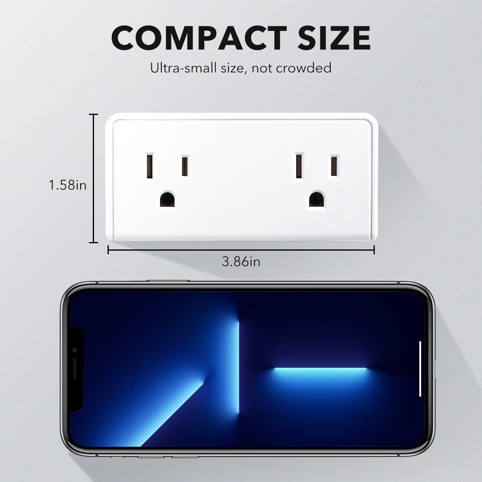 Multi Plug Outlet Extender with 2 USB A 1 USB C(5V,2.4A) Plug BN-LINK