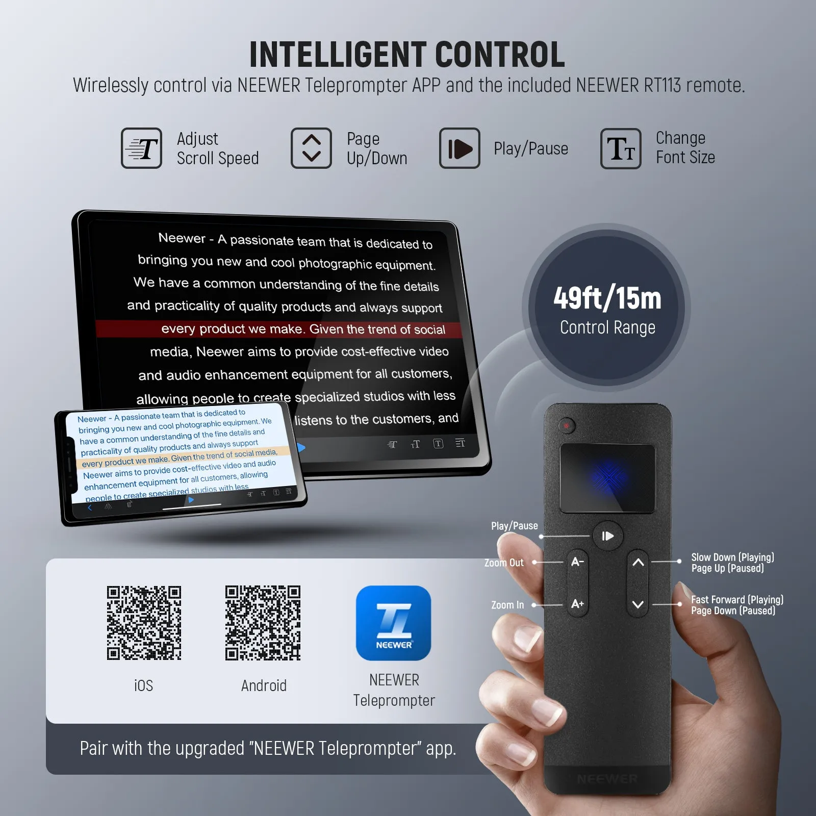 NEEWER X12II Remote Teleprompter