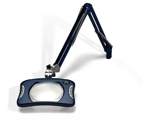 OC White 82300-4-SB Green-Lite&trade; LED Magnifier with 5.25" x 7" Rectangular, 4 Diopter Lens & Screw Base, Spectre Blue