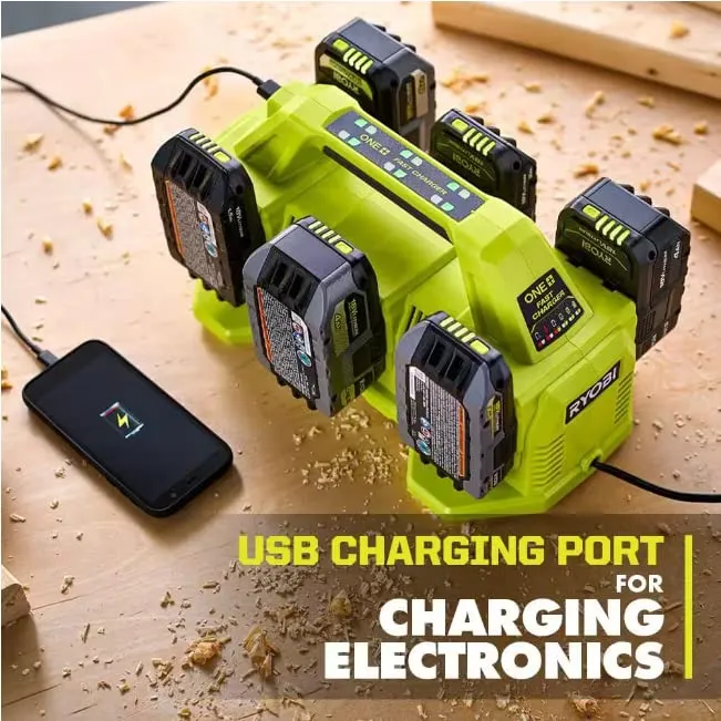 Open Box -  RYOBI ONE  18V 6-Port Fast Charger