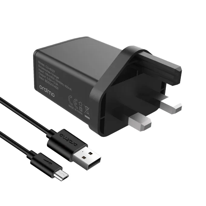 oraimo Charger Kit 2A Fast Charging  Europe Type Wall Charger with Micro USB Cable