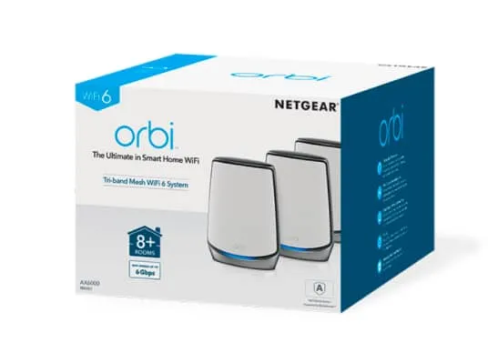 Orbi Tri-Band WiFi 6 Mesh System, 6Gbps, Router   2 Satellites (AX6000)