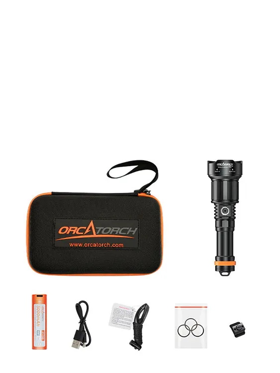 Orcatorch ZD710 Adjustable Beam 2700 Lumen Dive Torch