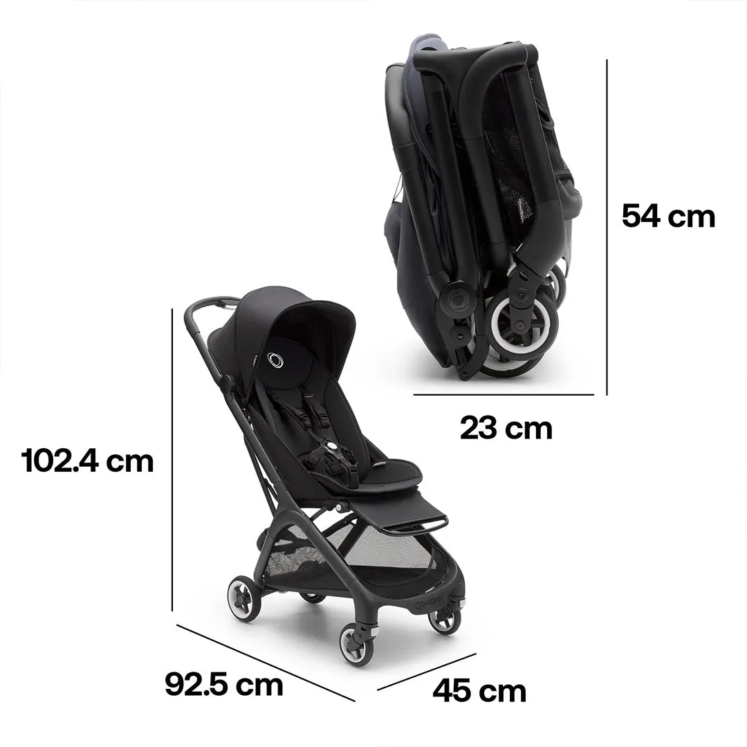 Outlet - Bugaboo Butterfly Travel Pushchair - Black/Midnight Black