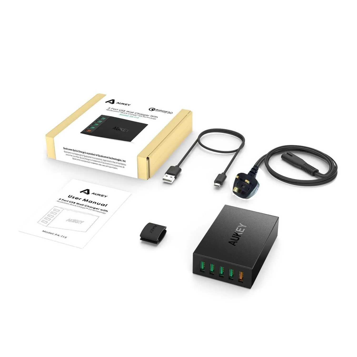 PA-T15 54W 5 USB port Qualcomm Quick Charge 3.0 Desktop Charger