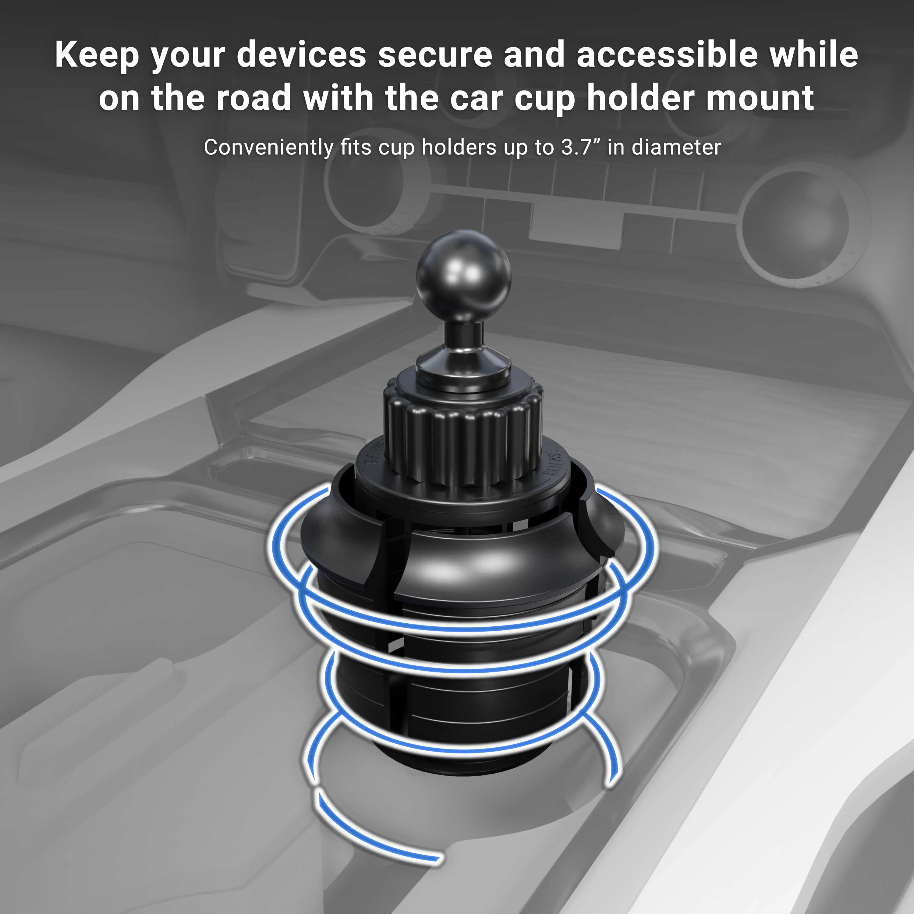 Robust Heavy-Duty Car Cup Holder Mounting Pedestal - 17mm Ball Compatible