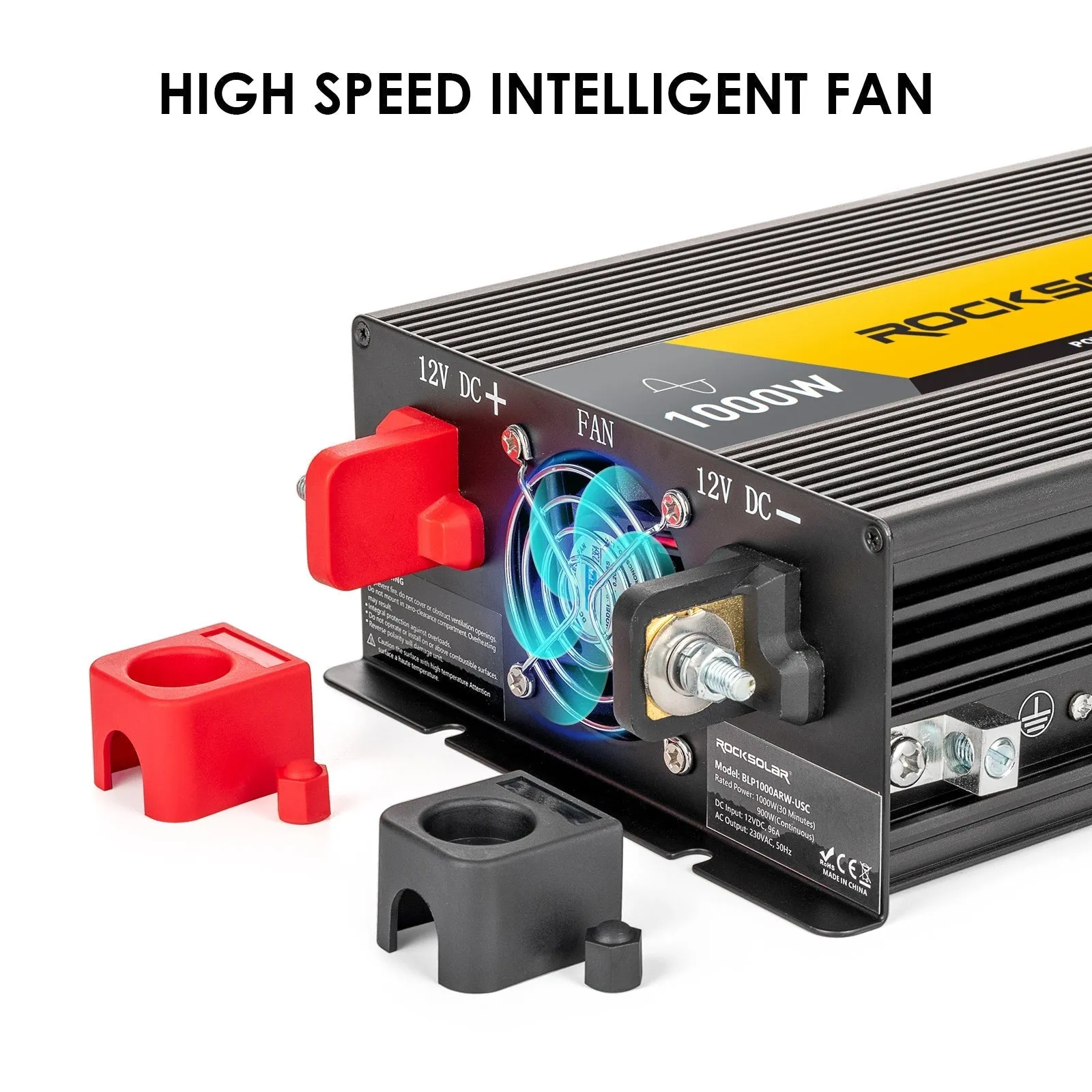 ROCKSOLAR 1000W 12V Pure Sine Wave Power Inverter with Remote Control Panel