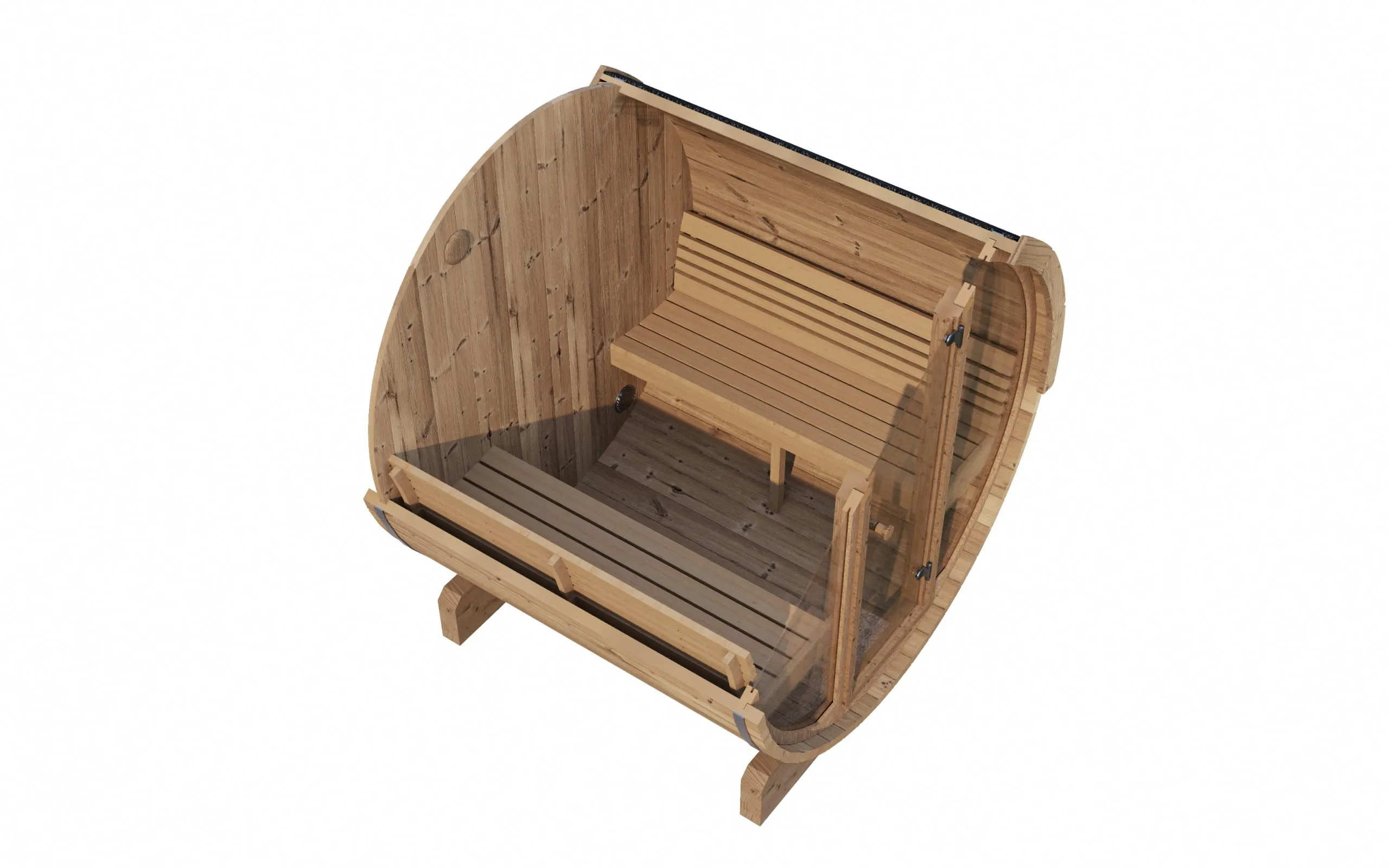 SaunaLife Model E8G Sauna Barrel Glass Front