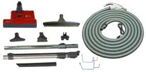 SEBO Deluxe Central Vacuum Kit with Red ET-1 12″ Power Head (30Ft-35Ft)