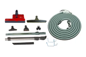 SEBO Deluxe Central Vacuum Kit with Red ET-2 15" Power Head (30Ft-35Ft)