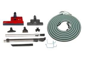 SEBO Premium Central Vacuum Kit with Red ET-2 15" Power Head (30Ft-35Ft)
