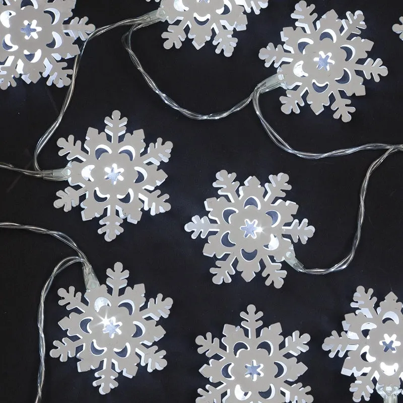Snowtime 10 White Iron Snowflake Lights