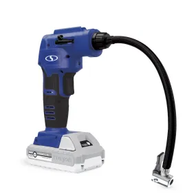Sun Joe AIRJ24C-SJB Portable Digital Cordless Air Compressor with Nozzle Adapters and Case | 24-Volt | 2.0-Ah (Blue)