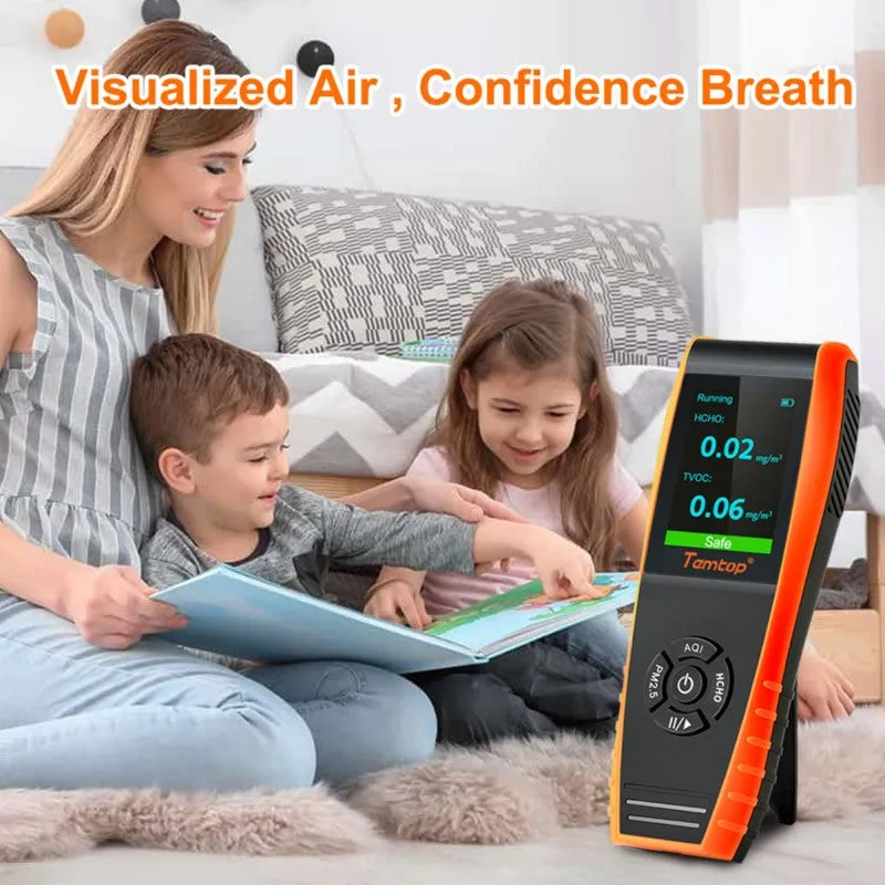 Temtop LKC-1000S  2. Air Quality Monitor for PM2.5 PM10 HCHO AQI Particles VOCs Humidity Temperature, Date Dxport