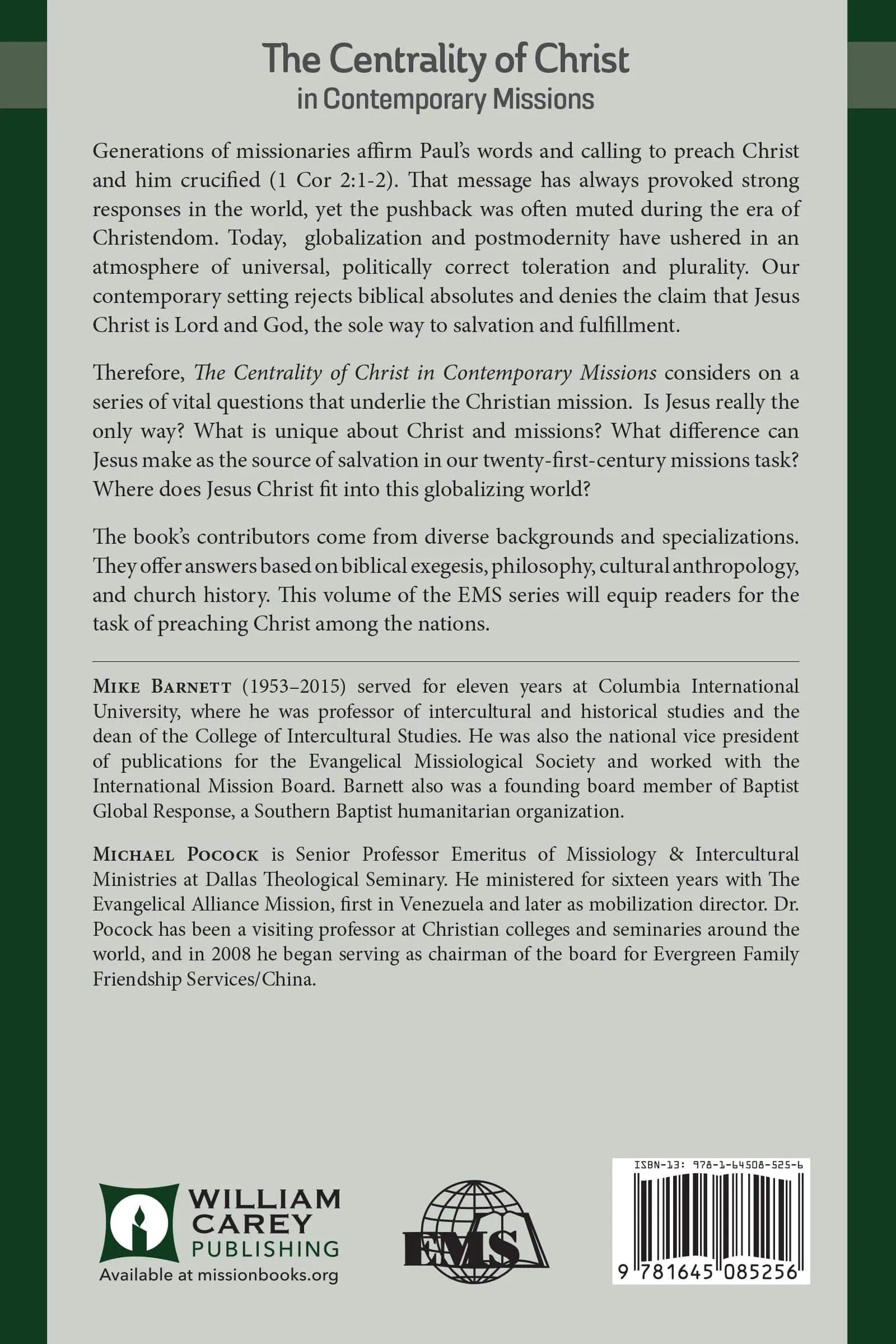 The Centrality of Christ in Contemporary Missions (EMS 12)