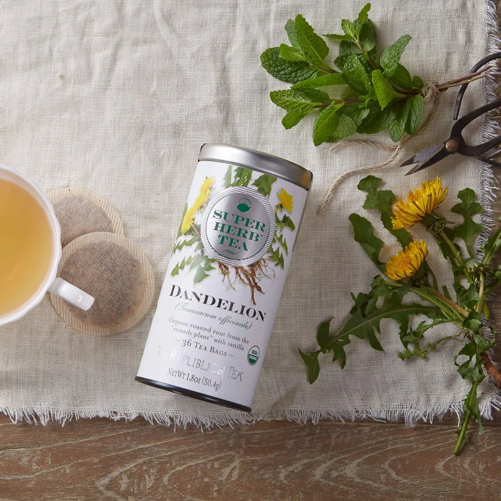 The Republic of Tea Super Herb Dandelion Tea Tin 36 Ct.