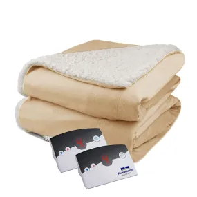 timeless Velour Sherpa Electric Heated Warming Blanket King Gray
