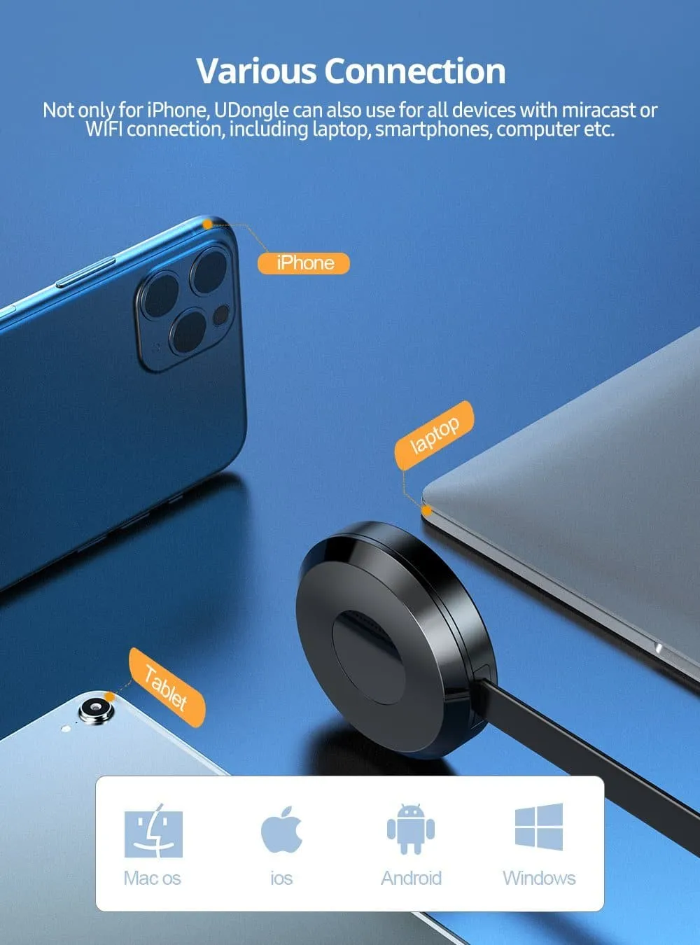 UAdapter - Miracast iPhone, Android, Universal Dongle | UPERFECT