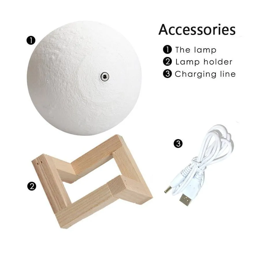 USB charging LED 3D Moon nightlight lamp