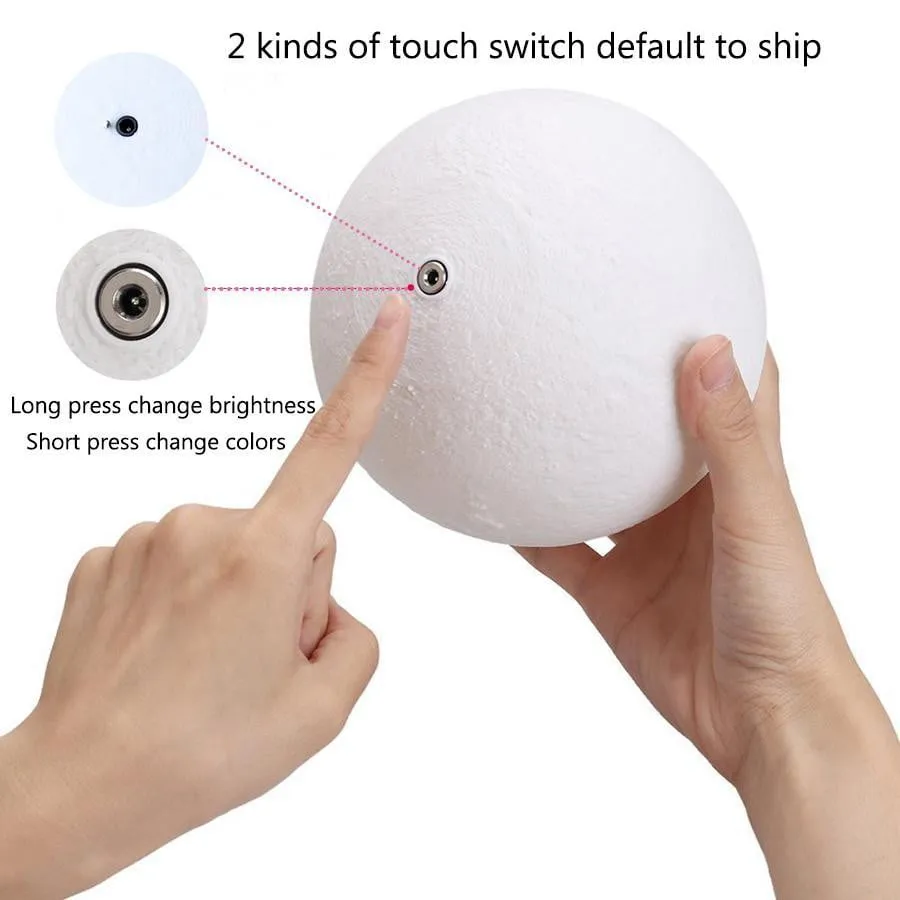 USB charging LED 3D Moon nightlight lamp