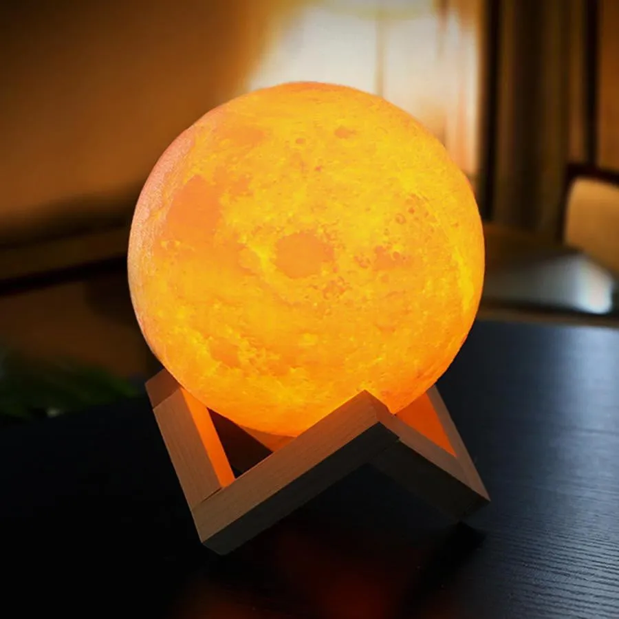 USB charging LED 3D Moon nightlight lamp