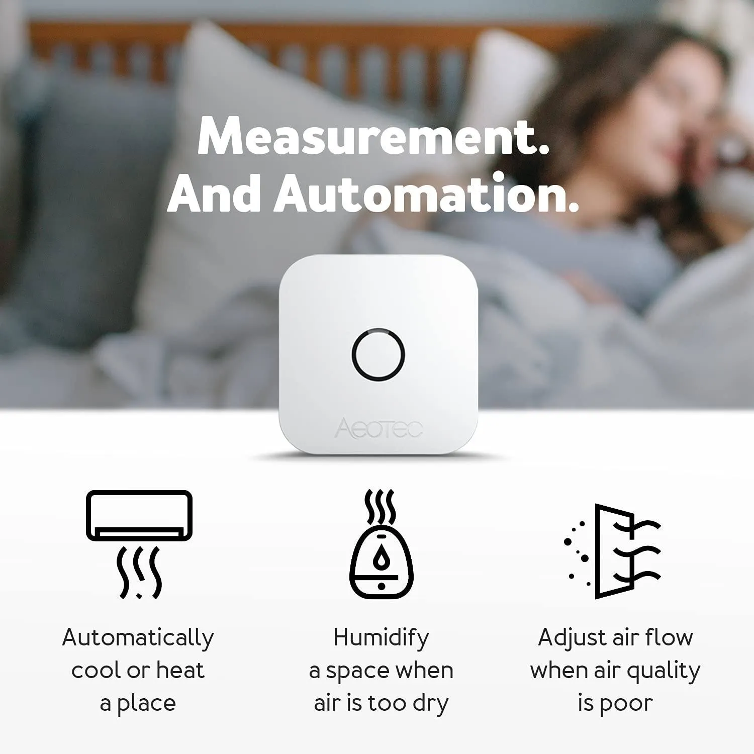 (USED/OPEN-BOX) Aeotec ZWA039 aerQ Temperature & Humidity Sensor (Z-Wave Plus)