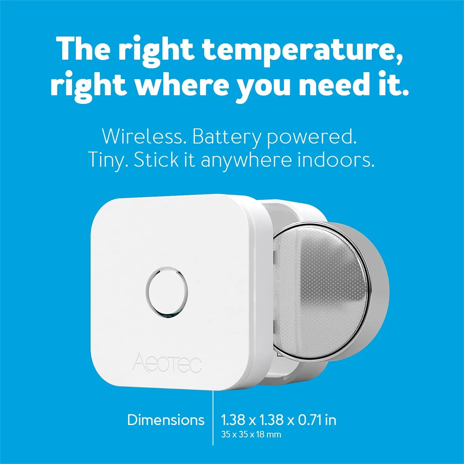(USED/OPEN-BOX) Aeotec ZWA039 aerQ Temperature & Humidity Sensor (Z-Wave Plus)