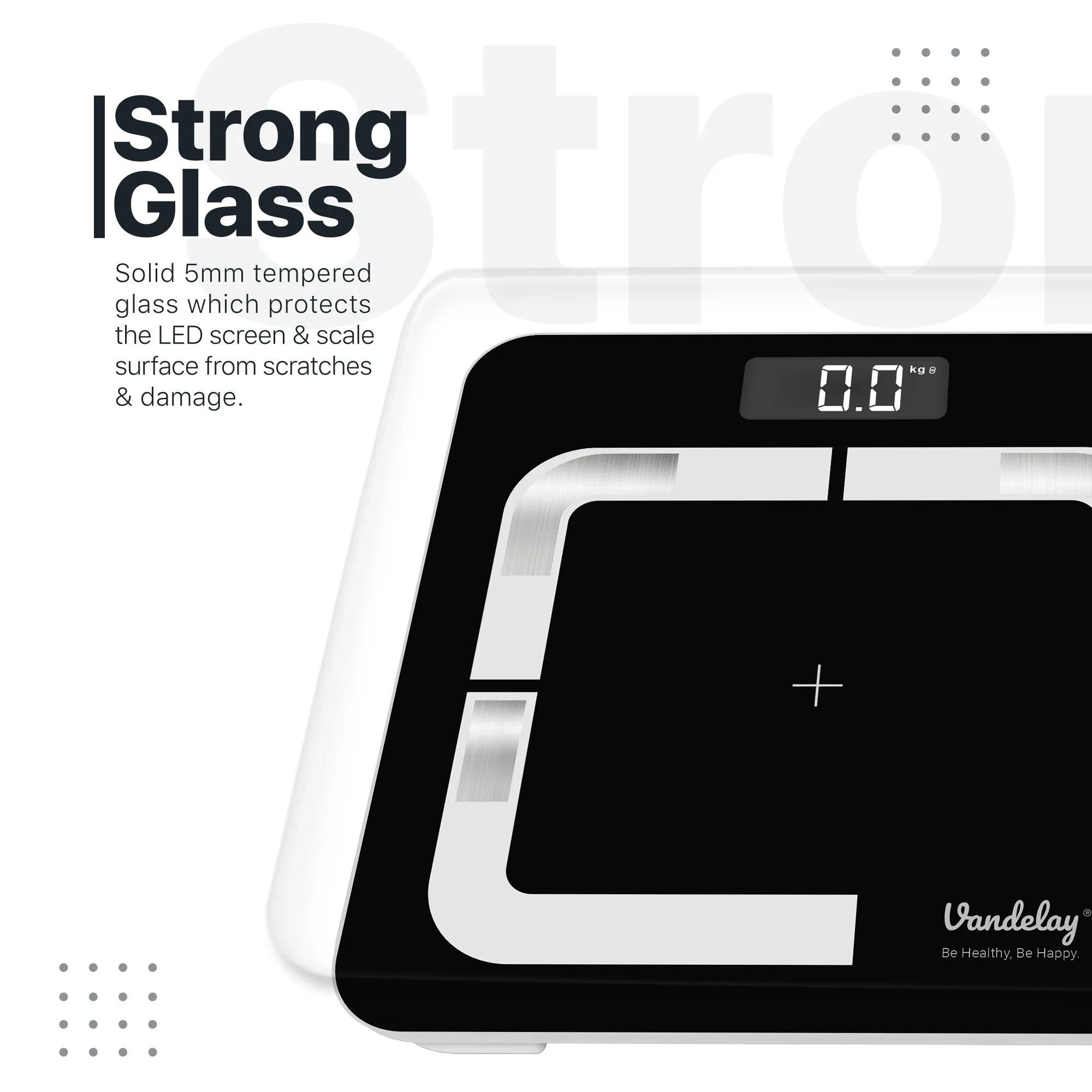 Vandelay Sleek Smart Digital Bluetooth BMI Electronic Weighing Scale ( Black )