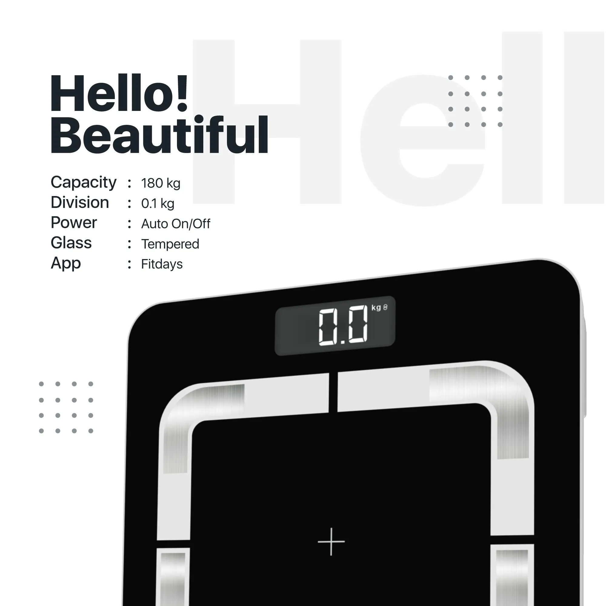 Vandelay Sleek Smart Digital Bluetooth BMI Electronic Weighing Scale ( Black )