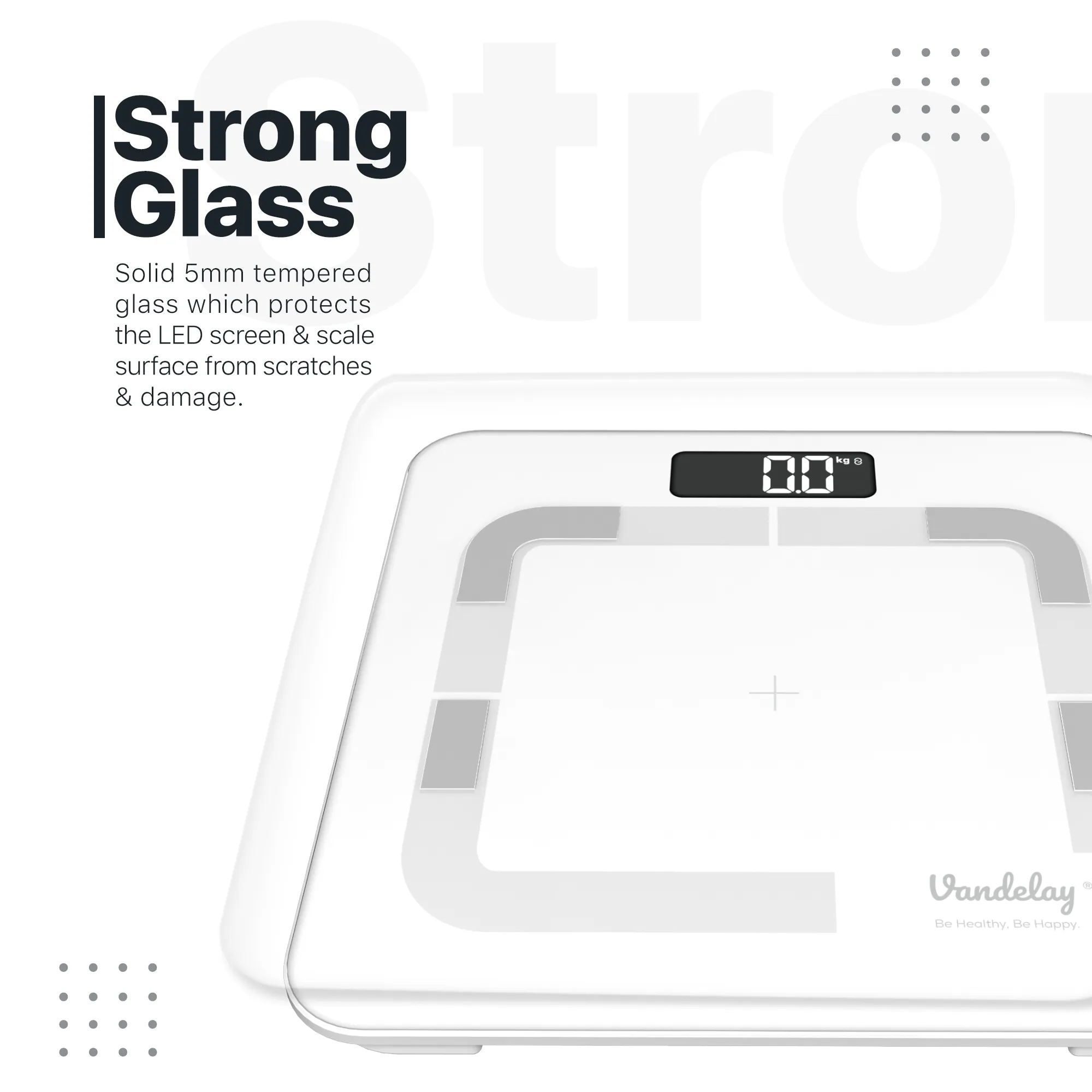 Vandelay Sleek Smart Digital Bluetooth BMI Electronic Weighing Scale ( White )