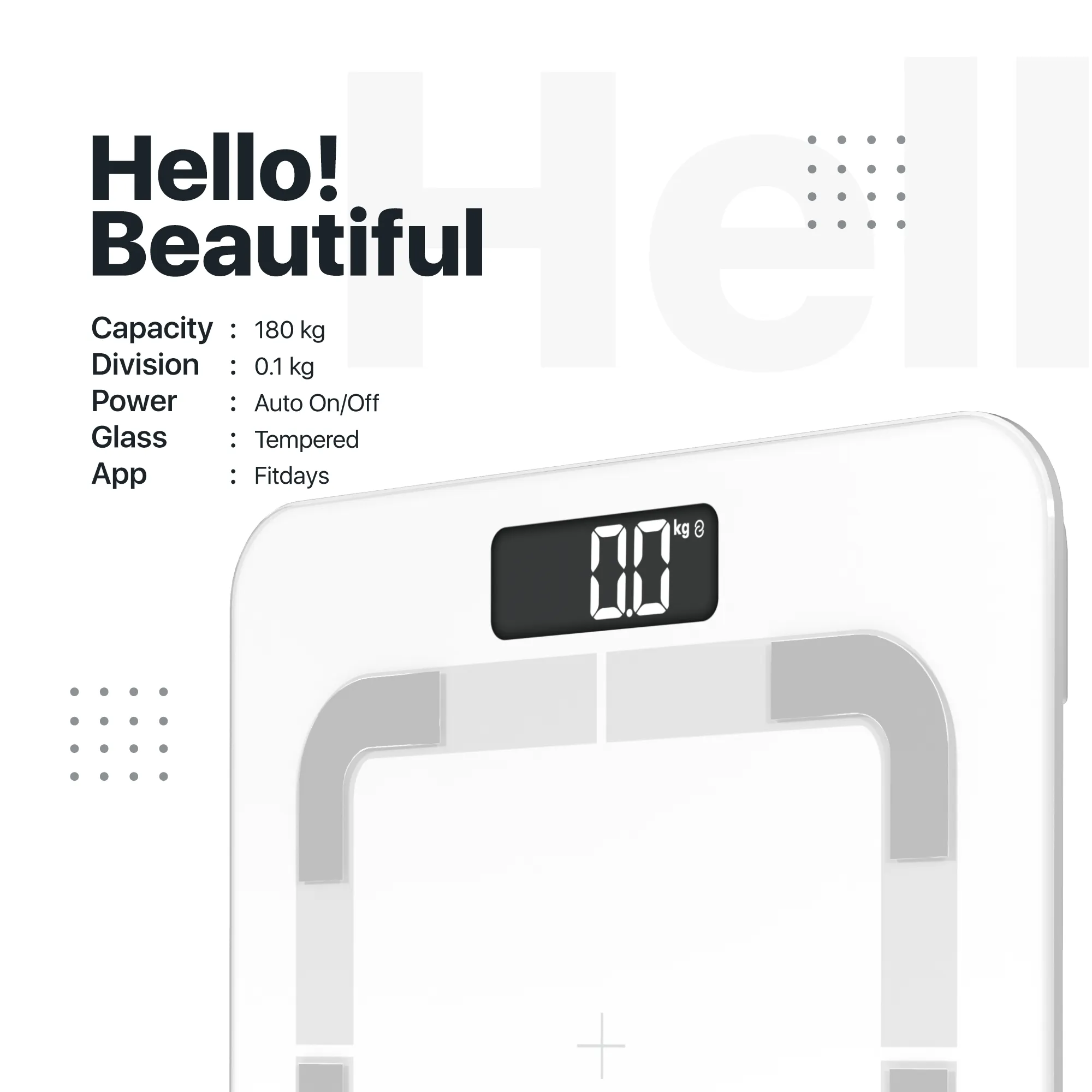 Vandelay Sleek Smart Digital Bluetooth BMI Electronic Weighing Scale ( White )