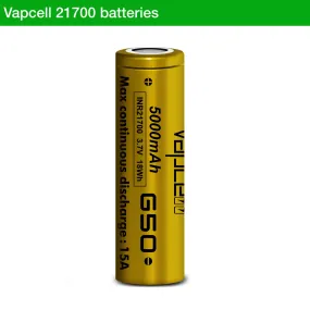 Vapcell G50 21700 5000mah 3.7V 15A Rechargeable Li-ion  Battery