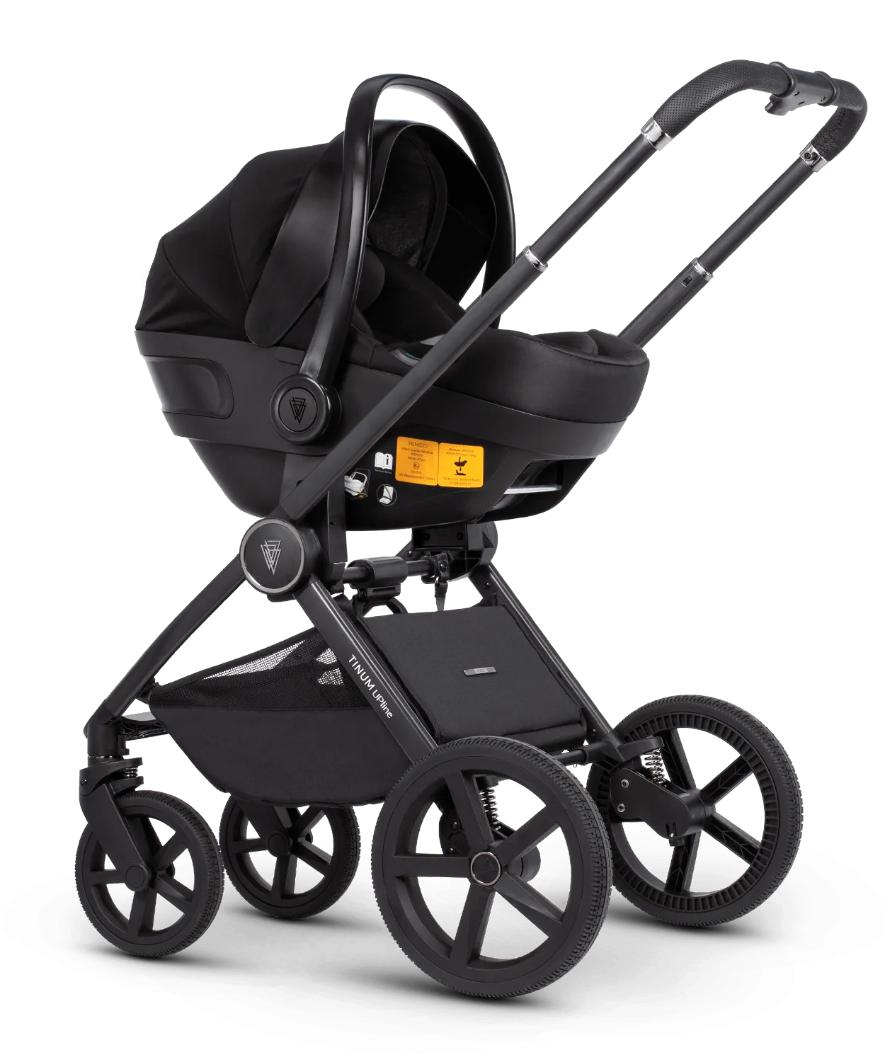 Venicci Tinum Upline Complete Travel System Bundle in All Black