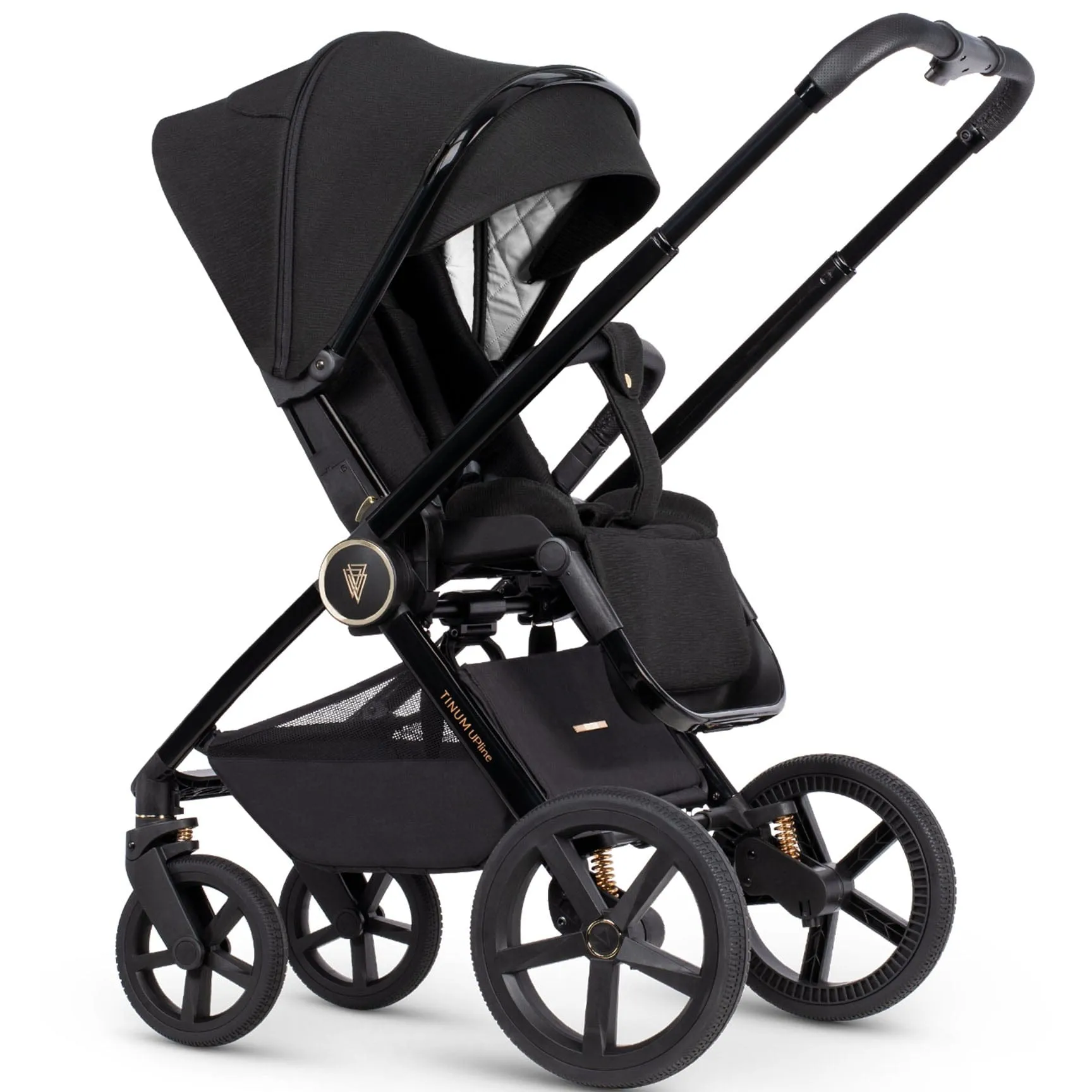 Venicci Tinum Upline Complete Travel System Bundle in All Black