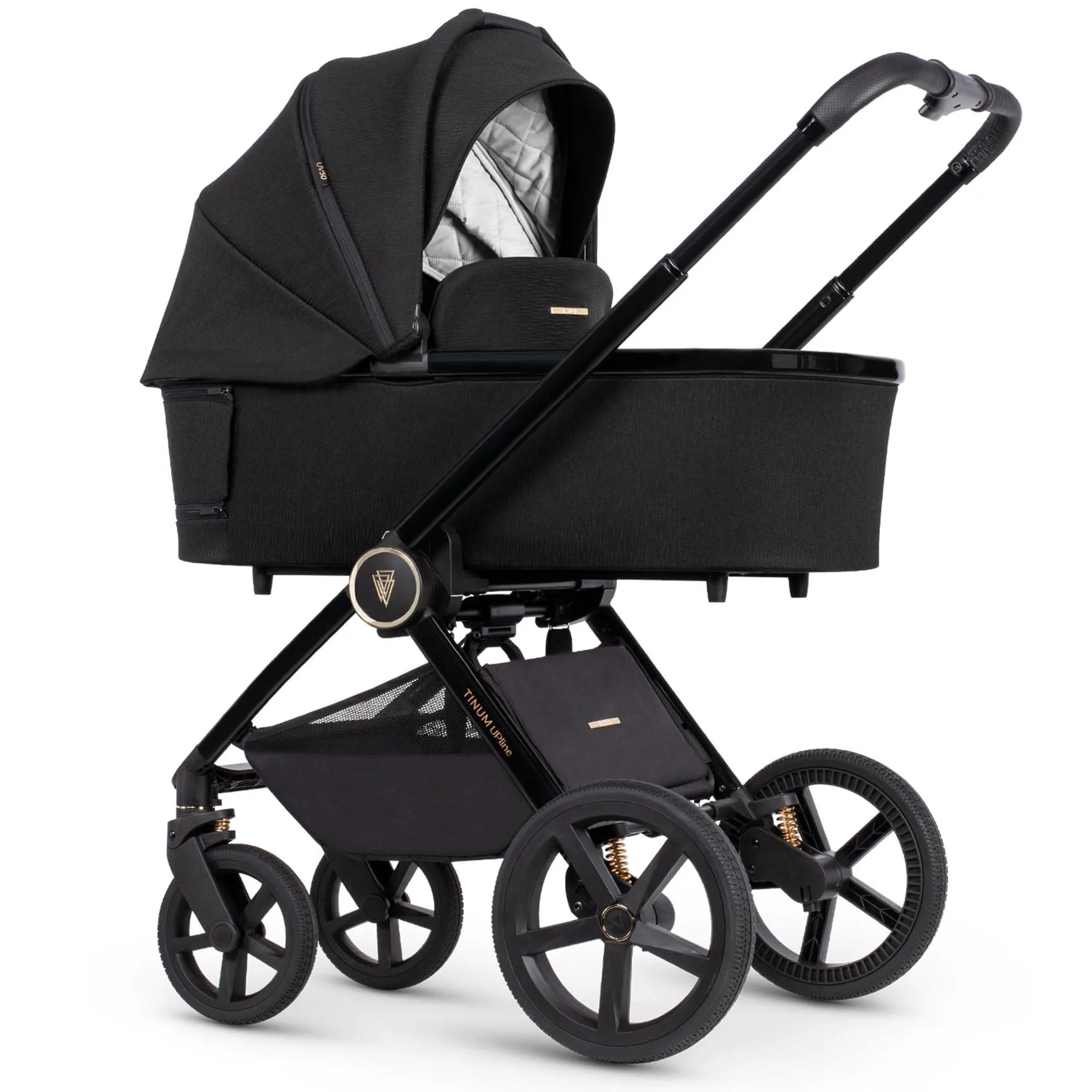 Venicci Tinum Upline Complete Travel System Bundle in All Black