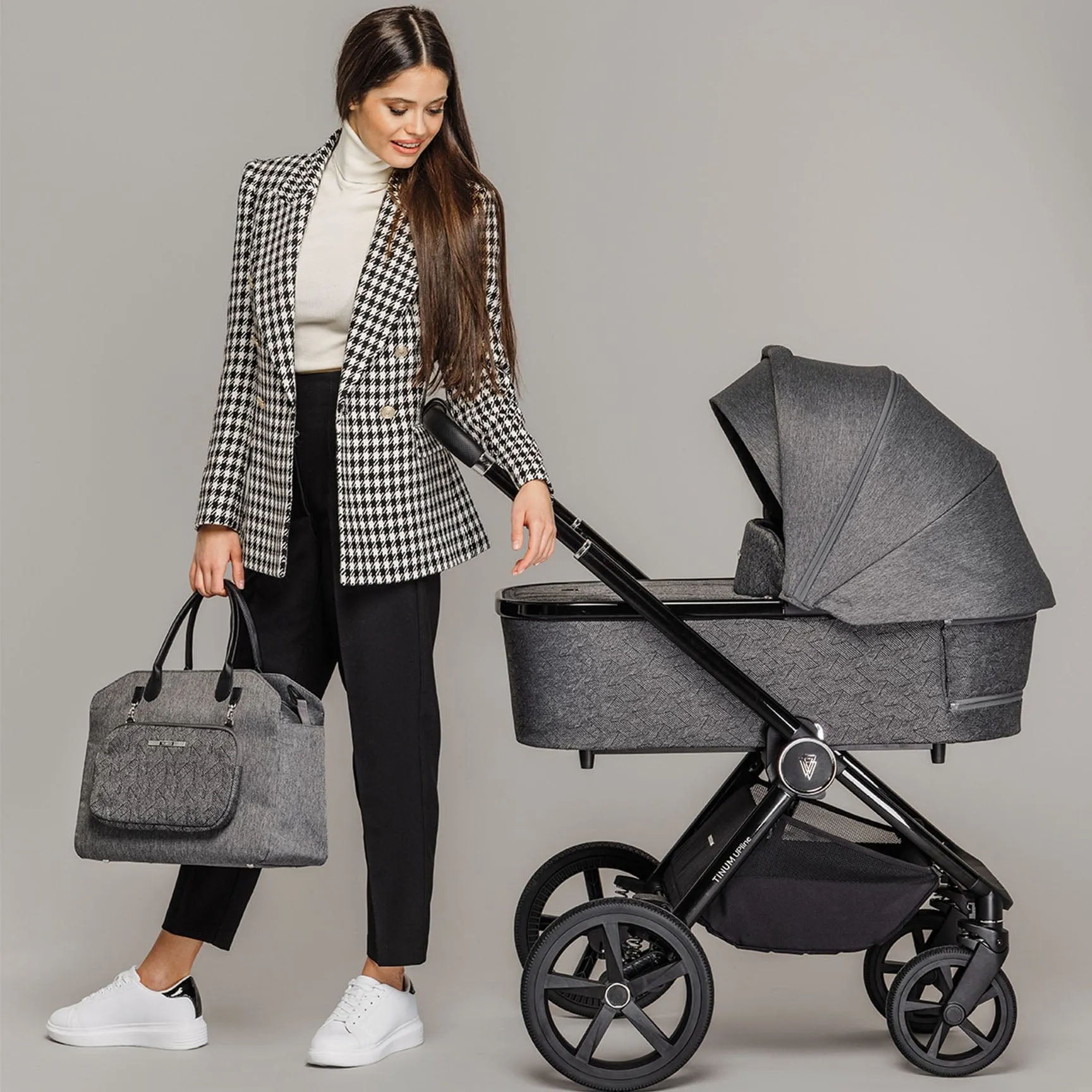 Venicci Tinum Upline Complete Travel System Bundle in Slate Grey