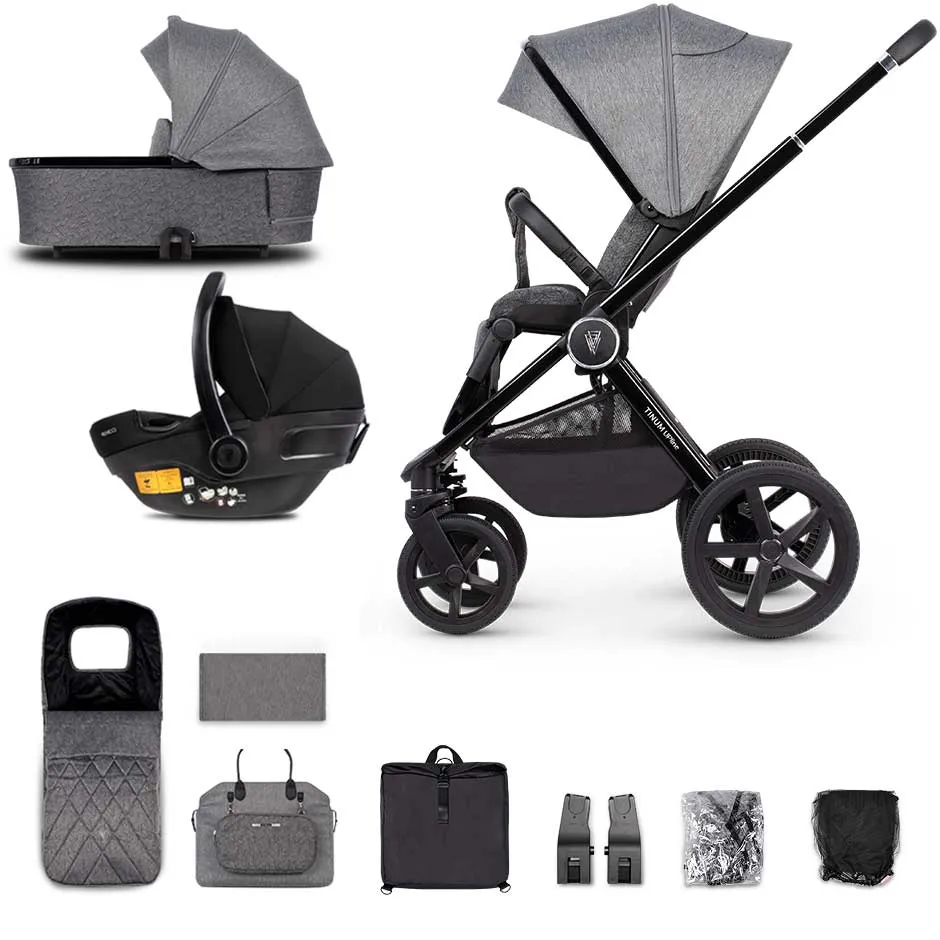 Venicci Tinum Upline Complete Travel System Bundle in Slate Grey