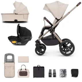 Venicci Tinum Upline Complete Travel System Bundle in Stone Beige