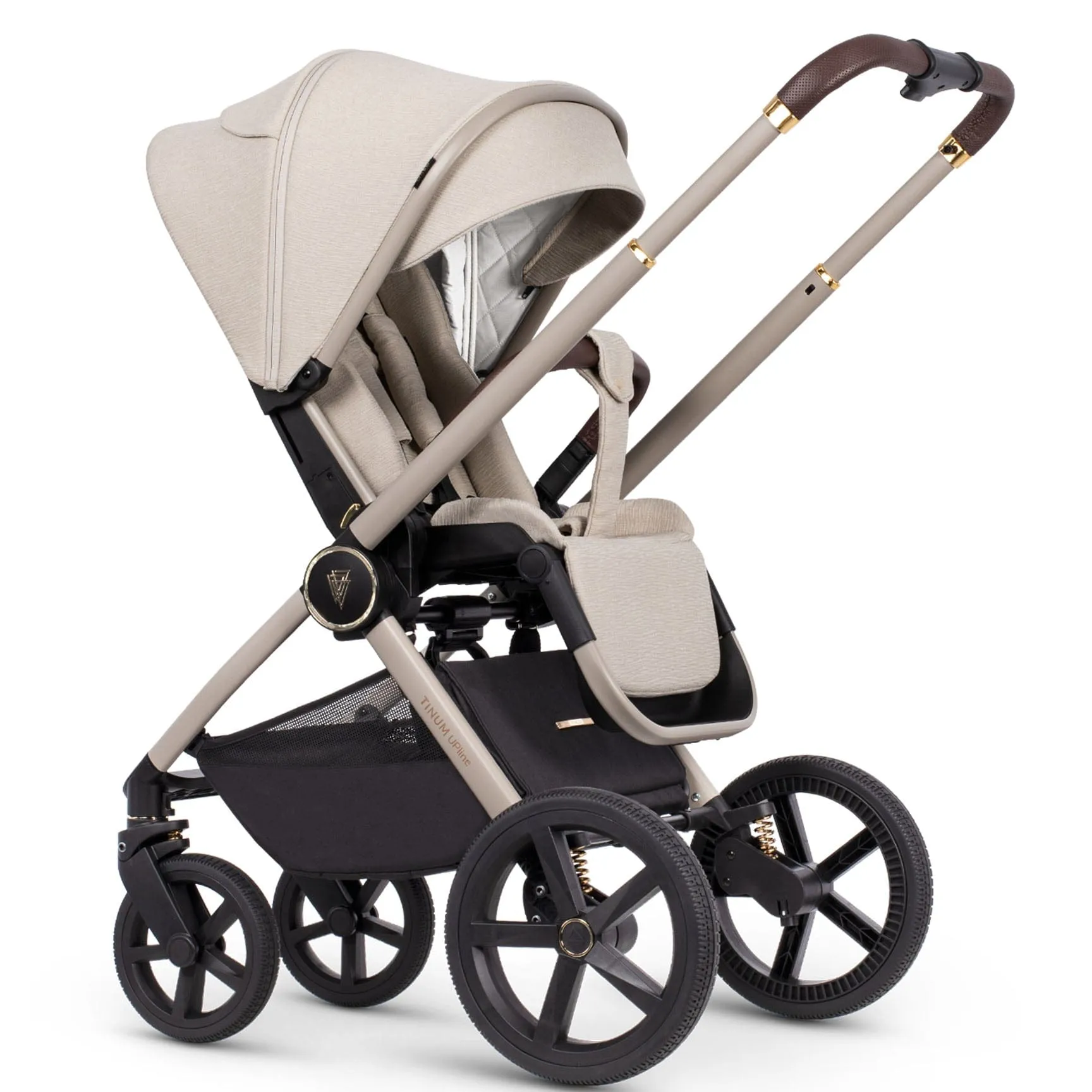Venicci Tinum Upline Complete Travel System Bundle in Stone Beige