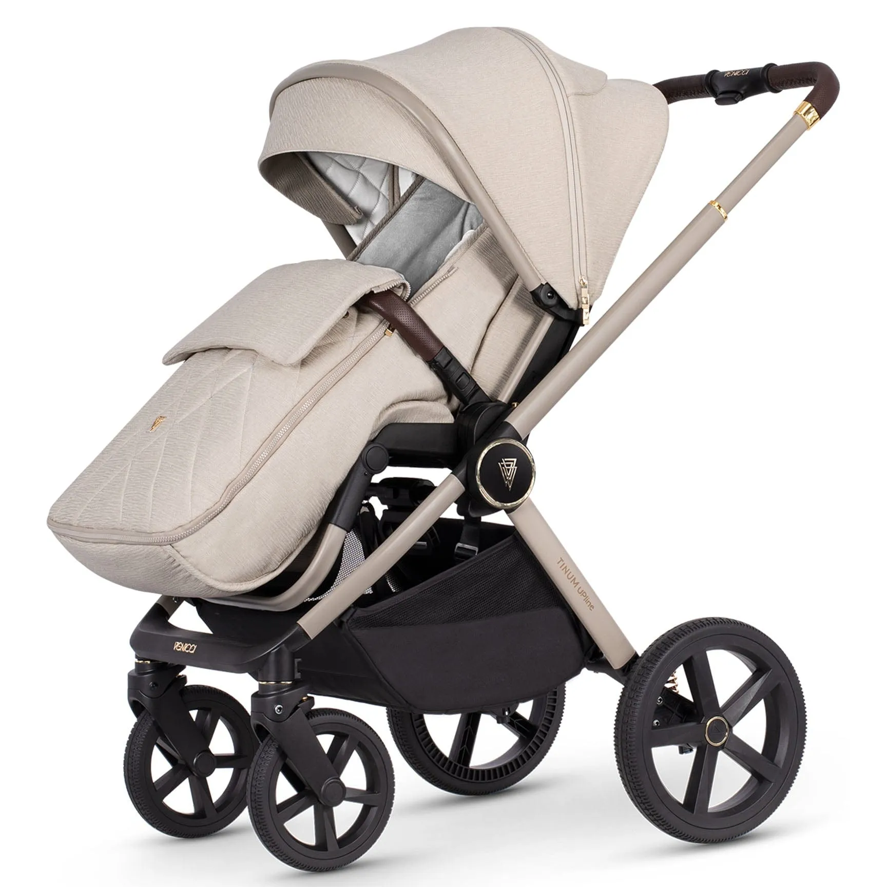 Venicci Tinum Upline Complete Travel System Bundle in Stone Beige