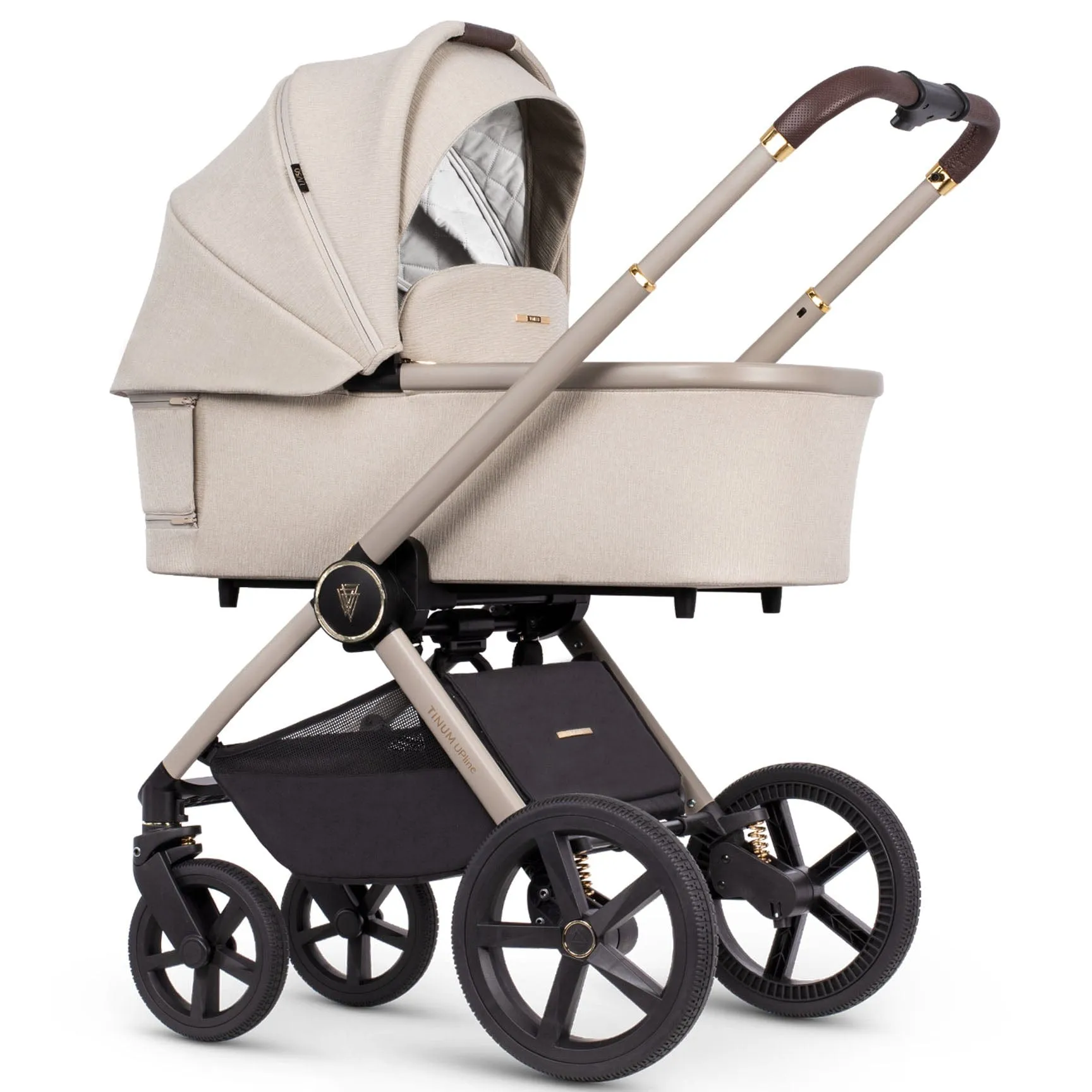 Venicci Tinum Upline Complete Travel System Bundle in Stone Beige