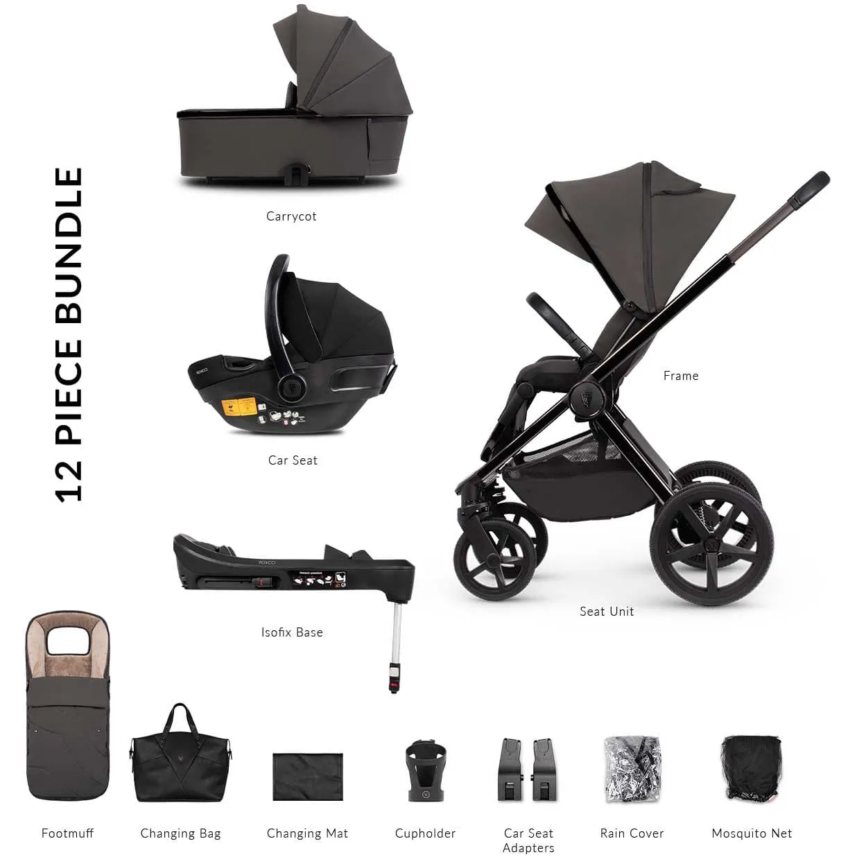 Venicci Tinum Upline SE Complete Travel System Bundle in Lava