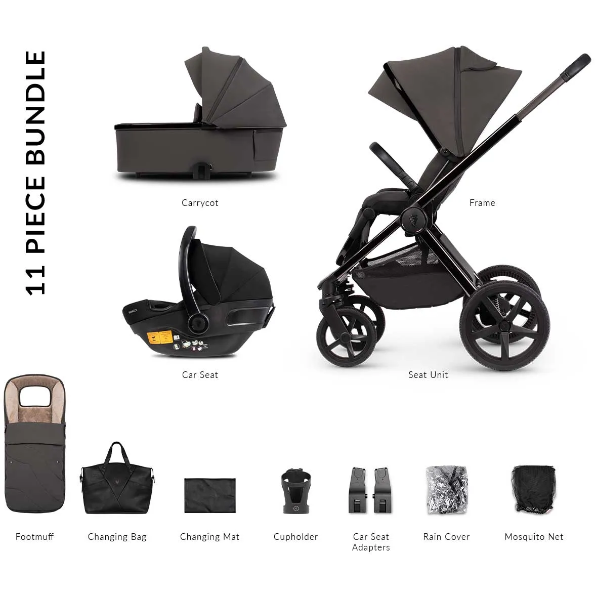 Venicci Tinum Upline SE Complete Travel System Bundle in Lava