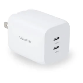 VisionTek 901535 2-Port 45W USB-C GaN II Power Adapter