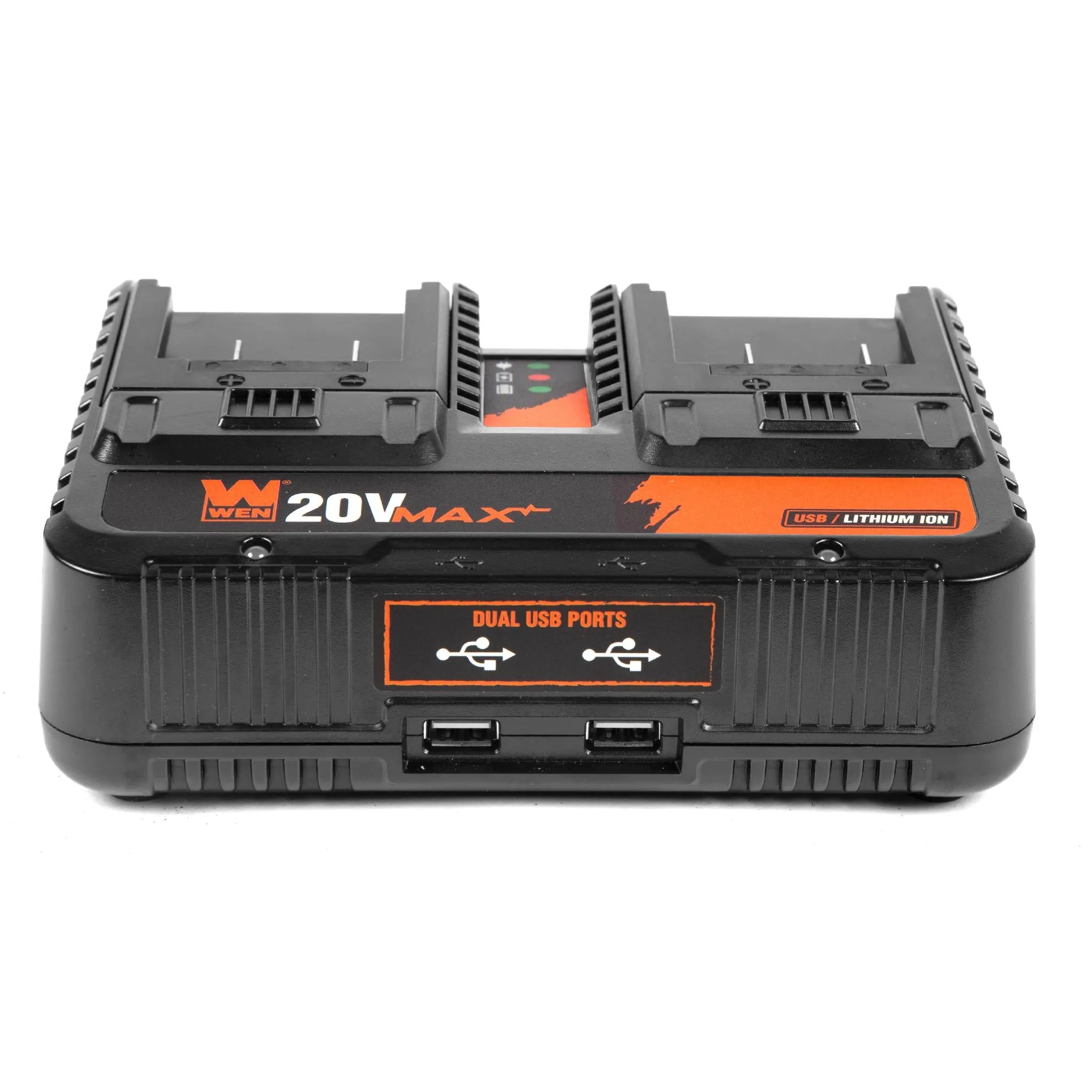 WEN 20200D 20V Max 2.3-Amp Dual Port Lithium-Ion Battery Charger with USB Ports