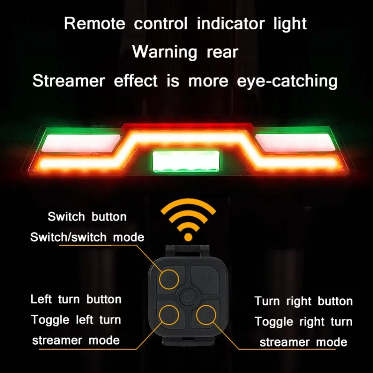 WEST BIKING Mountain Bike Wireless Remote Control USB Charging Riding Warning Turning Light(Remote Steering Taillight)