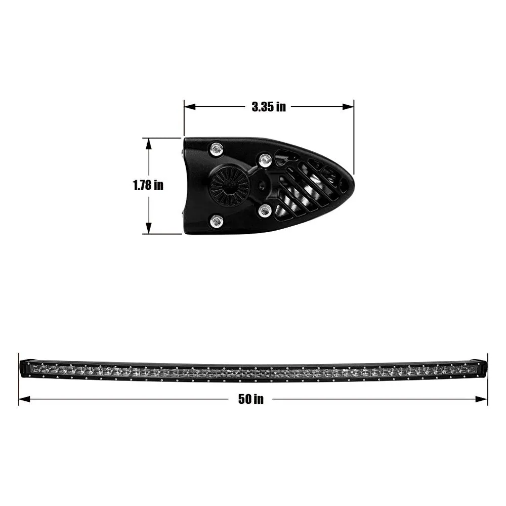 Xprite Sunrise Series Dual Row Flood Beam LED Light Bar with Amber Backlight