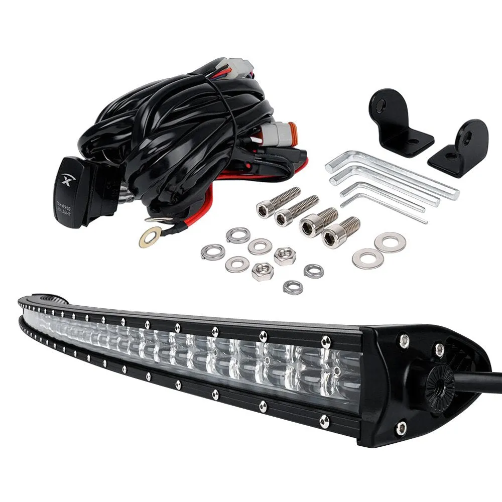 Xprite Sunrise Series Dual Row Flood Beam LED Light Bar with Amber Backlight