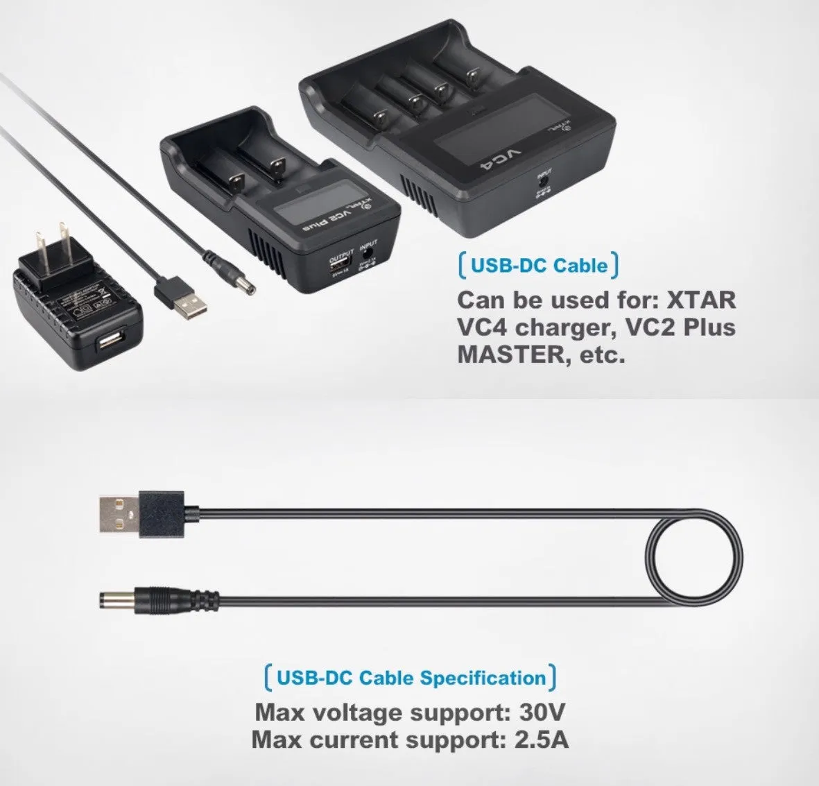 XTAR USB DC Cable